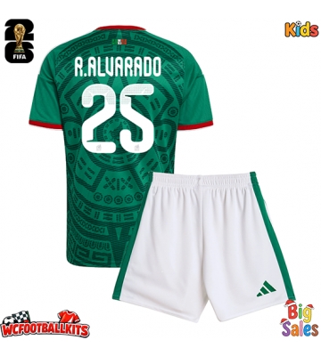 Mexico Roberto Alvarado #25 Replica Home Stadium Kit for Kids World Cup 2026 Short Sleeve (+ pants)
